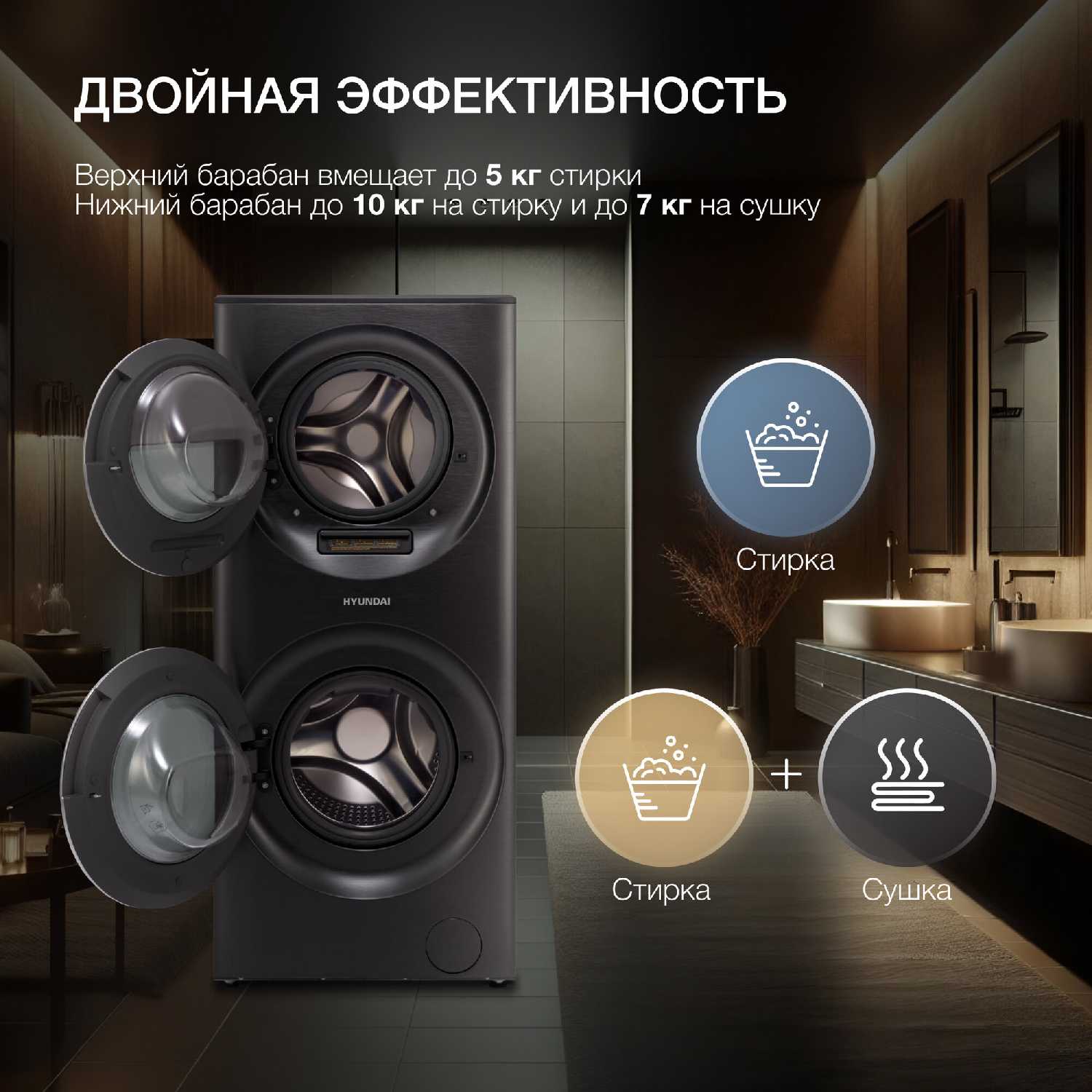 Стирально-сушильная машина Hyundai WMD9424 фотография 8