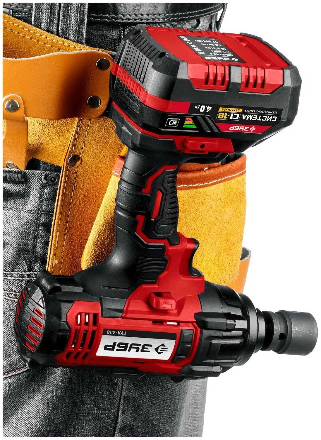 ЗУБР 18В, 1 АКБ (4Ач), в кейсе, гайковерт ударный. ГУЛ-410-41 фотография 4