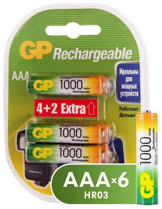 Аккумулятор Ni-Mh 1000 мА·ч 1.2 В GP Rechargeable 1000 Series AAA фотография 11