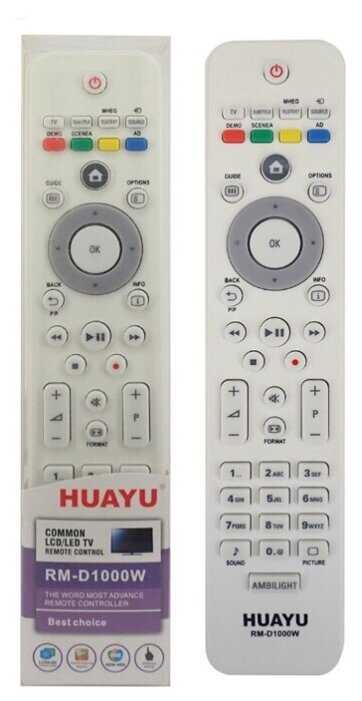Пульт ДУ Huayu RM-D1000 для Philips 22PFL5604H/32PFL5604/32PFL5614/32PFL7404H/42PFL5414/42PFL5604 фотография 3