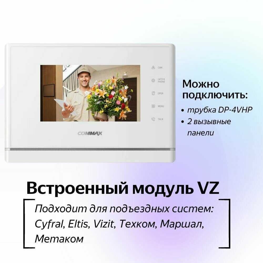 Адаптированный видеодомофон Commax CDV-70Y/VZ Белый фотография 1