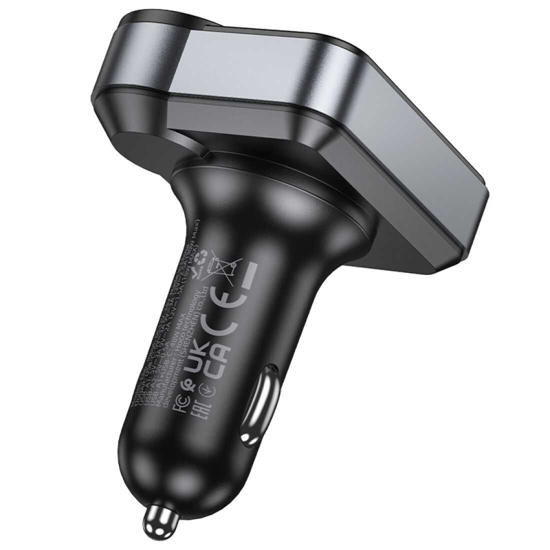 Bluetooth FM модулятор, E86, HOCO, 1 USB QC3.0+1 PD (30Вт)+1 USB 5V/0.5A, черный фотография 5