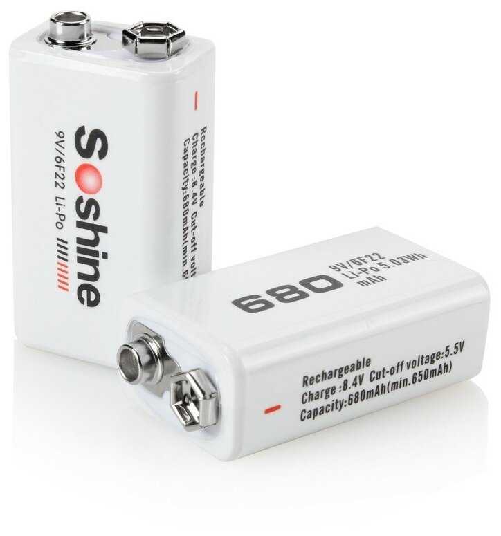 Аккумулятор Soshine Крона Li-ion (680) фотография 1