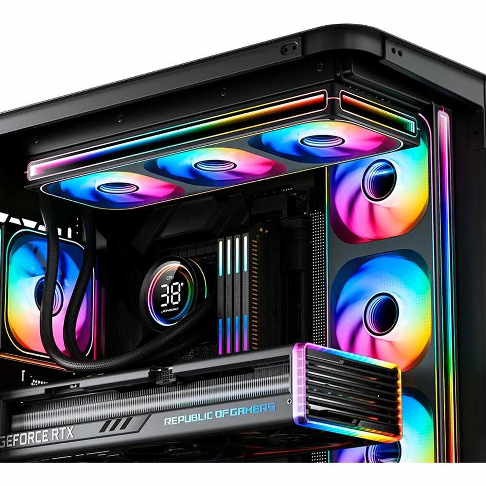 Вентилятор корпусной 120 мм Qiao Sibo ZB-360 [ZB-240B, ARGB, PWM, четырехстороннее бесконечное зеркало, обратная створка] фотография 5