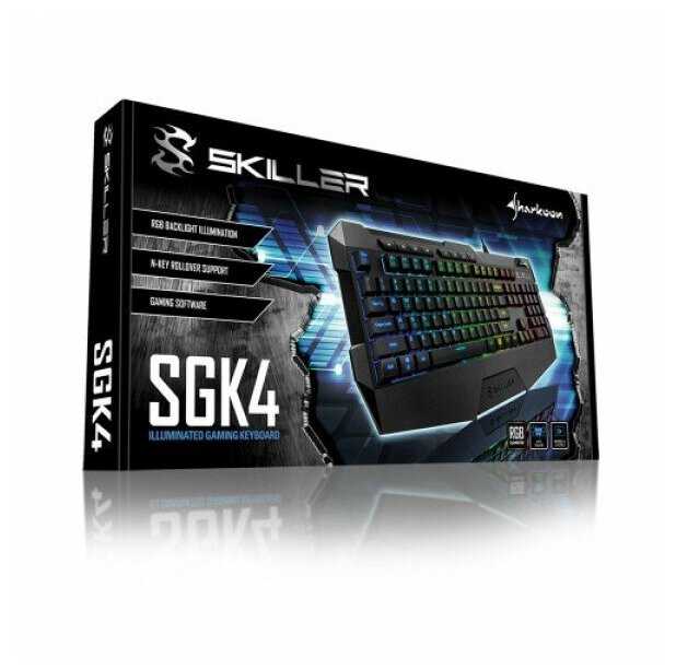 Sharkoon Skiller SGK4 Игровая клавиатура (резиновые колпачки, RGB подсветка, USB) фотография 10