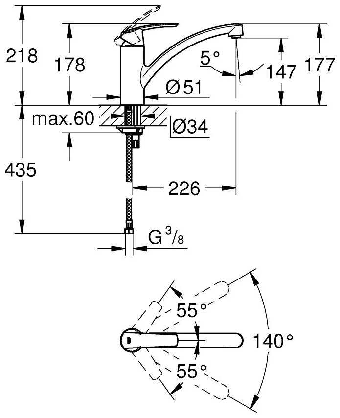 Смеситель для кухни (мойки) Grohe Start (32441001) фотография 9