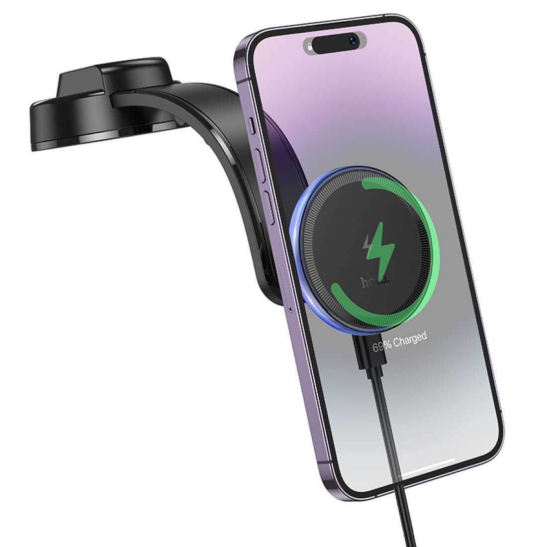 Держатель автомобильный на торпеду HOCO HW25 [магнитный с беспроводной зарядкой] фотография 1