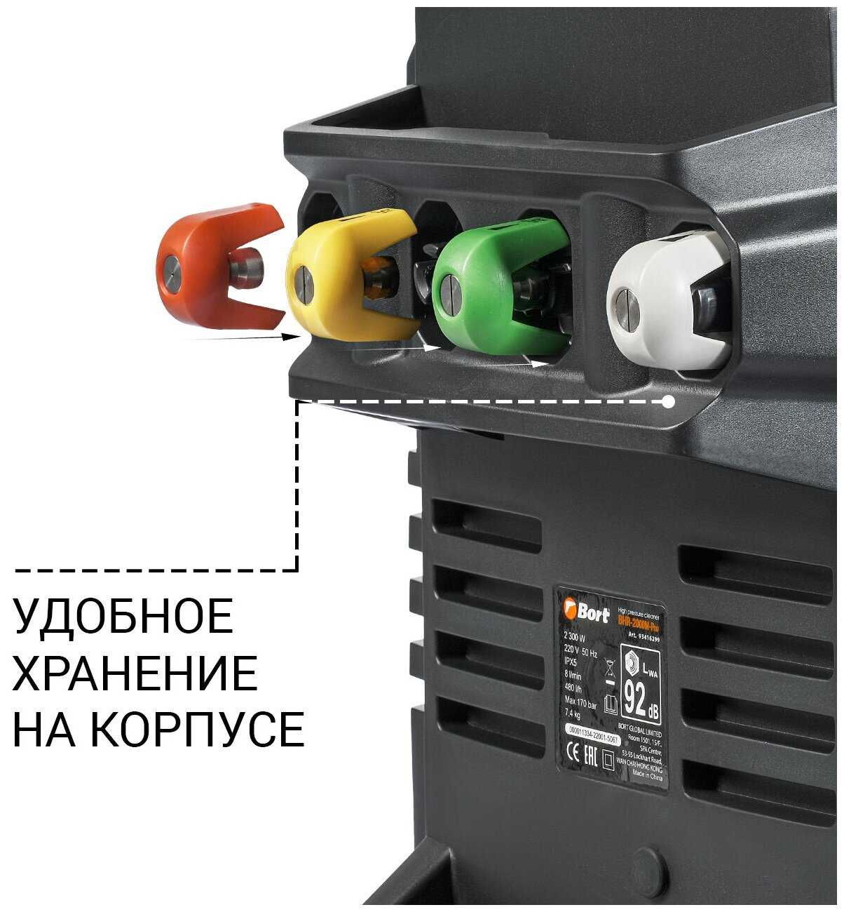 Мойка высокого давления Bort BHR-2000M-Pro, 150 бар, 450 л/ч фотография 5