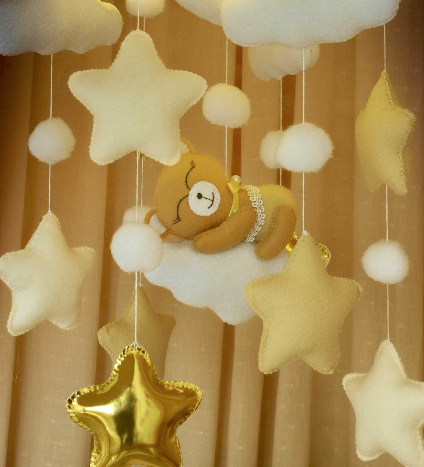 Мобиль в кроватку для новорожденных с подсветкой фотография 17