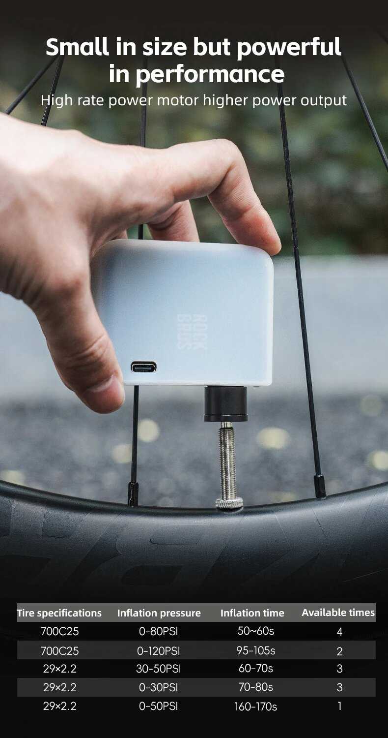 Насос велосипедный ROCKBROS компактный портативный фотография 8