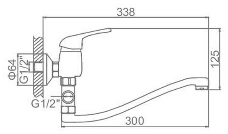Смеситель LEDEME L2139-B для ванны фотография 1