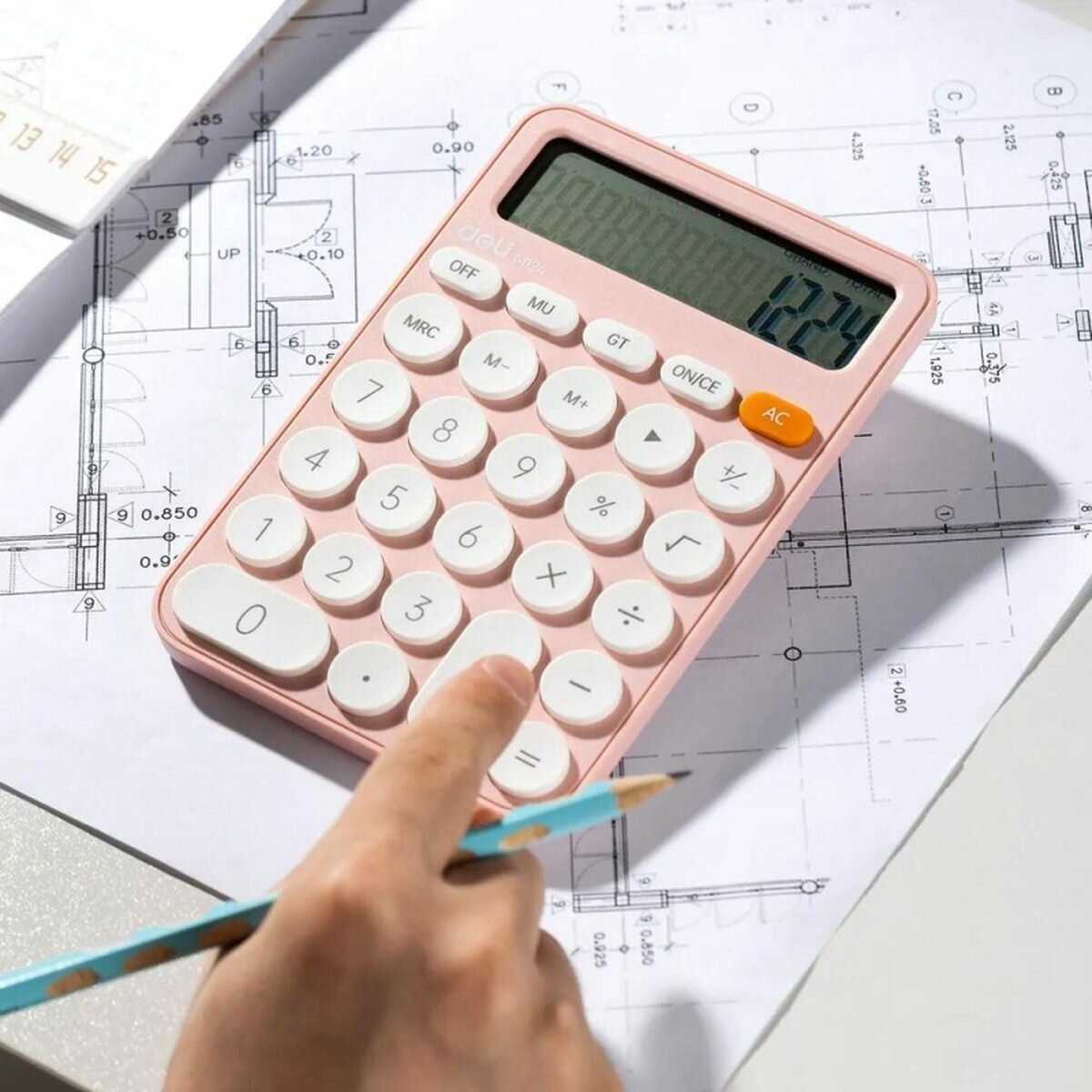 Калькулятор Deli EM124PINK фотография 15