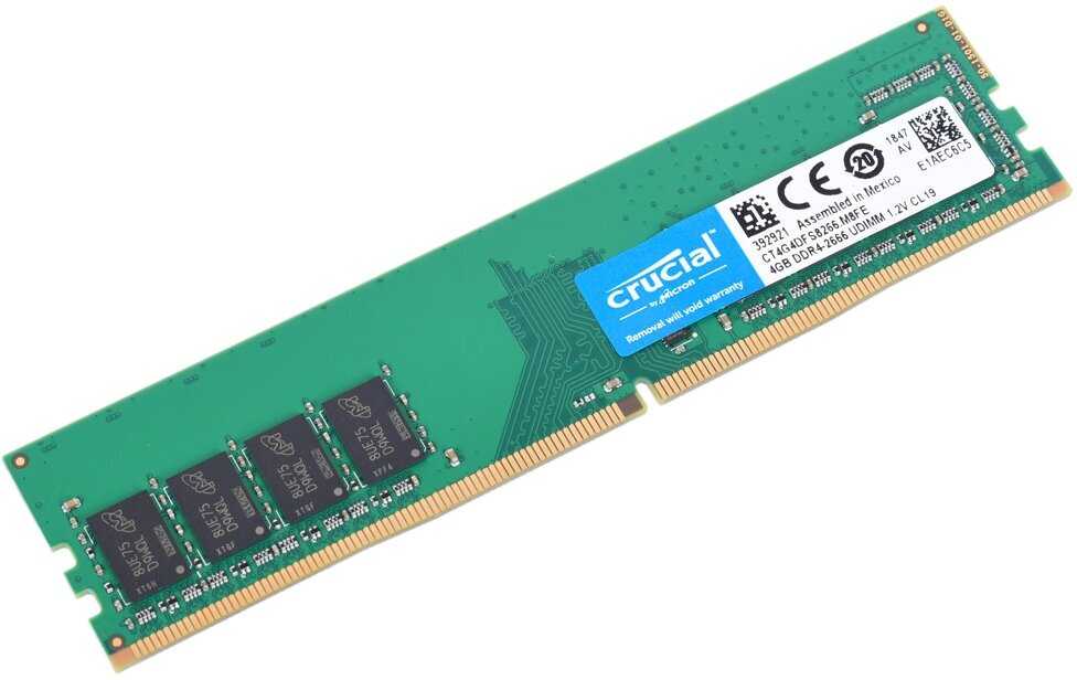 Оперативная память Crucial Value 4 ГБ DDR4 DIMM CL19 (CT4G4DFS8266) фотография 9