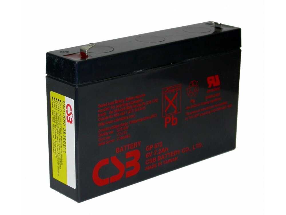 Аккумуляторная батарея CSB GP 672 (6В 7.2 А·ч) фотография 10