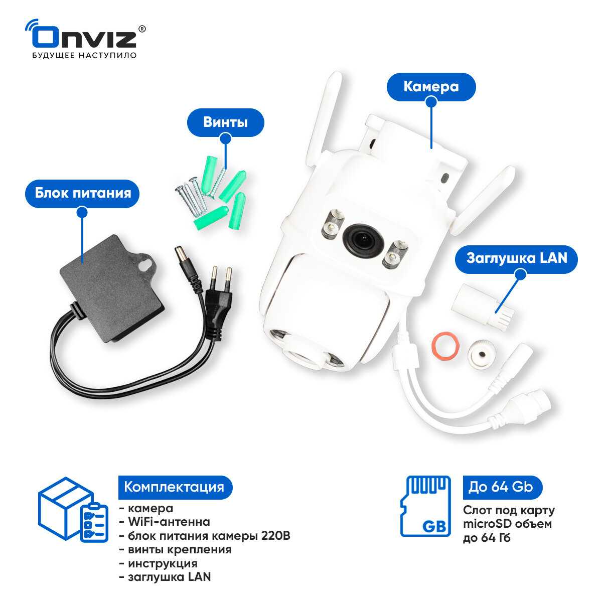 Купольная поворотная IP WiFi камера видеонаблюдения Onviz U90 фотография 5