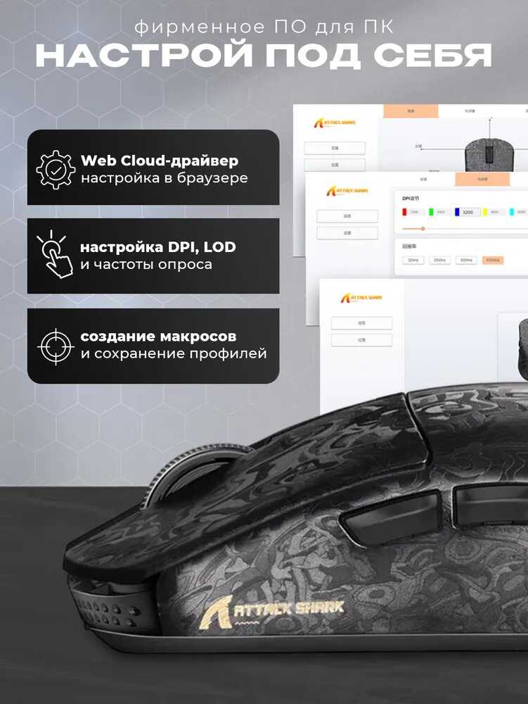 Мышь игровая Attack Shark R11 Ultra Forged [PAW3950 MAX, Wireless] фотография 4