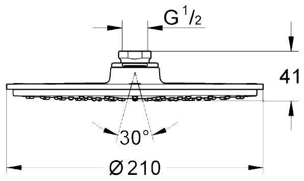 Лейка верхнего душа Grohe Rainshower Cosmopolitan 210 28368LS0, комбинированное фотография 1