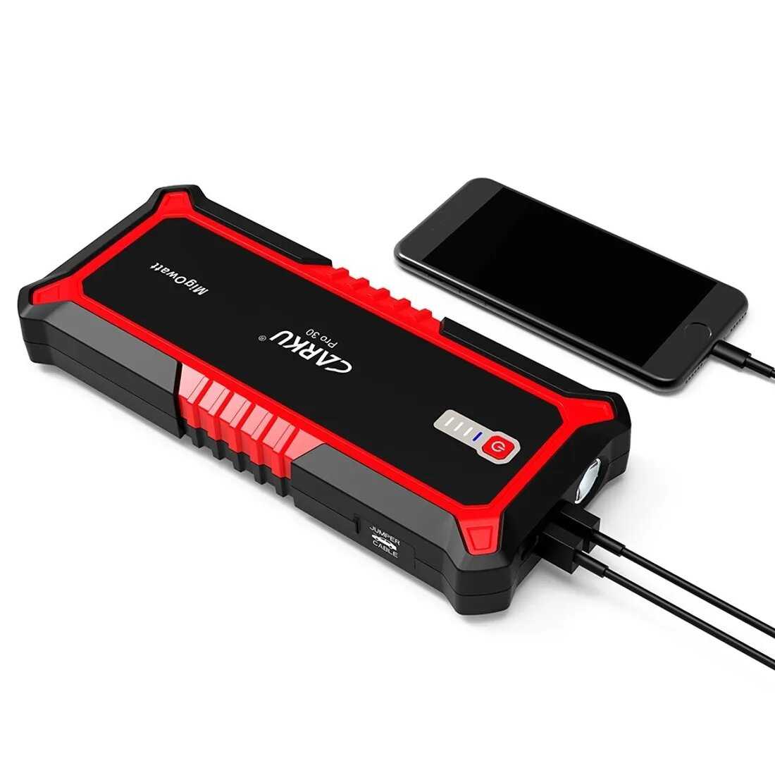 CARKU PRO-60 Пуско-Зарядное устройство с фонарем, аккумулятором Power Bank. для автомобиля, ПЗУ, джамп стартер, пускач, jump starter, зарядник автомобильный фотография 1