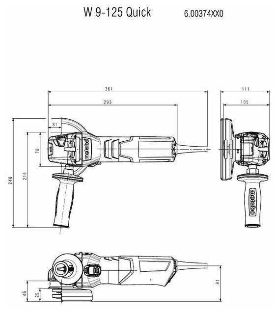 УШМ Metabo W 9-125 Quick фотография 7