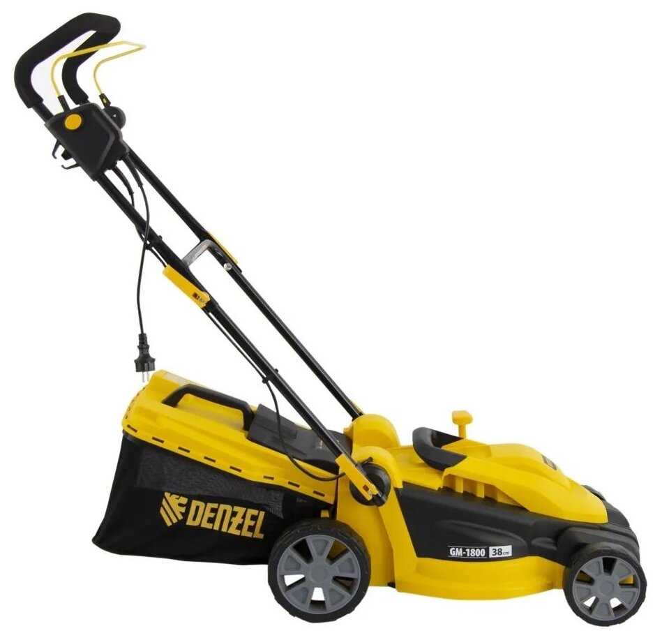 Газонокосилка электрическая DENZEL GM-1800 [1800 Вт, ширина 38 см, травосборник 40 л] [96617] фотография 1