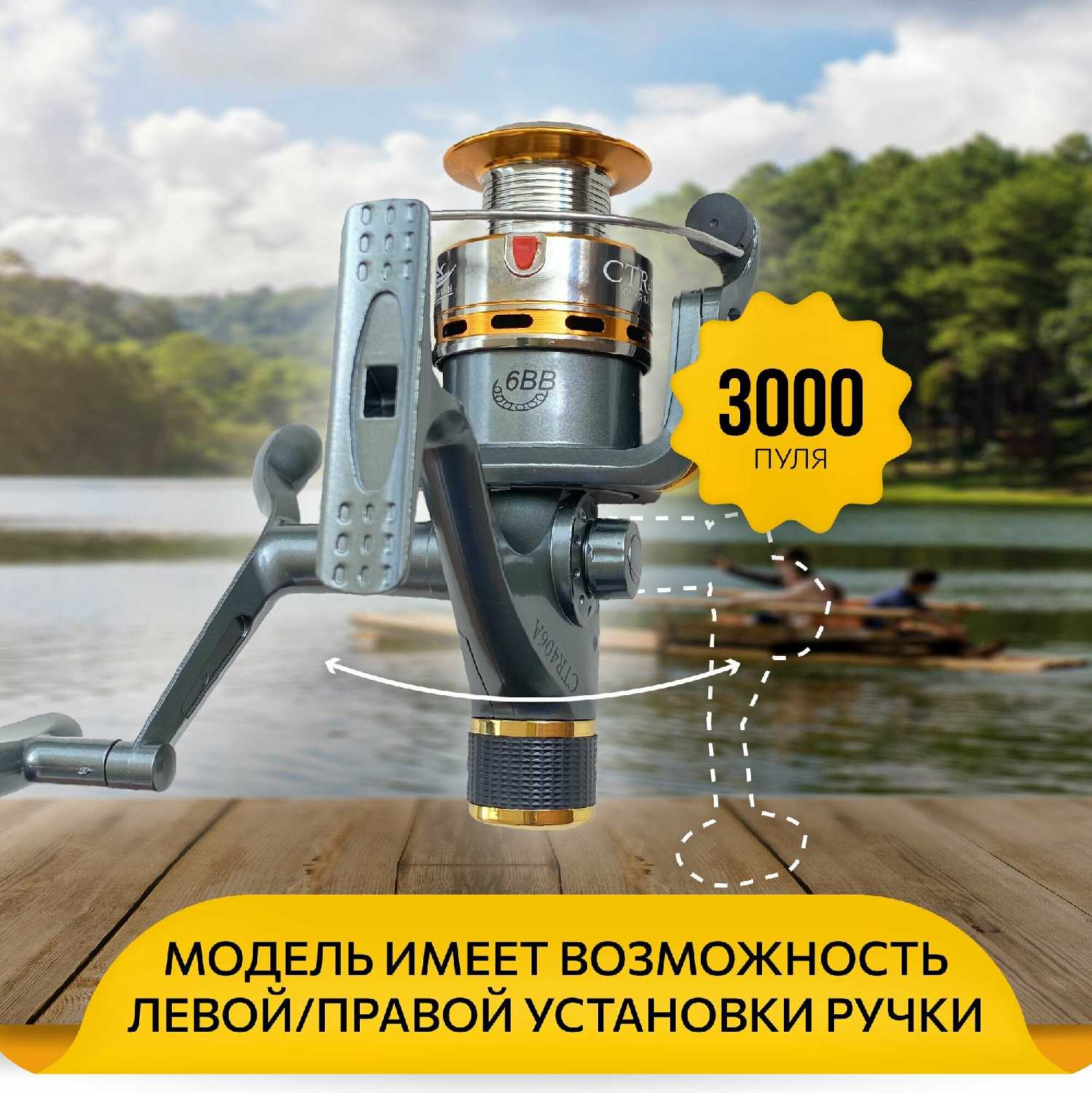Катушка для рыбалки фидерная карповая для спиннинга для фидера / катушка рыболовная безынерционная / для удочка для рыбалки фотография 3