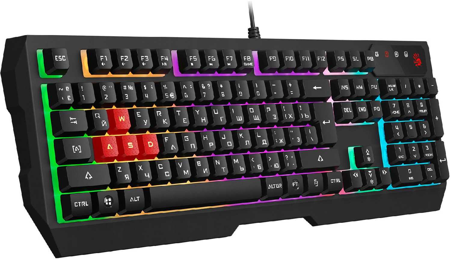 Клавиатура A4Tech Bloody B130N USB Multimedia for gamer LED (B130N) фотография 10