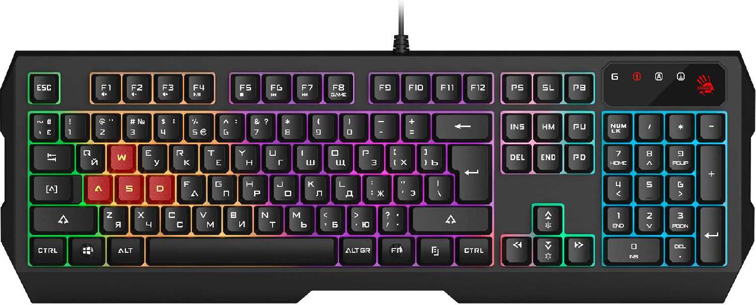 Клавиатура A4Tech Bloody B130N USB Multimedia for gamer LED (B130N) фотография 9