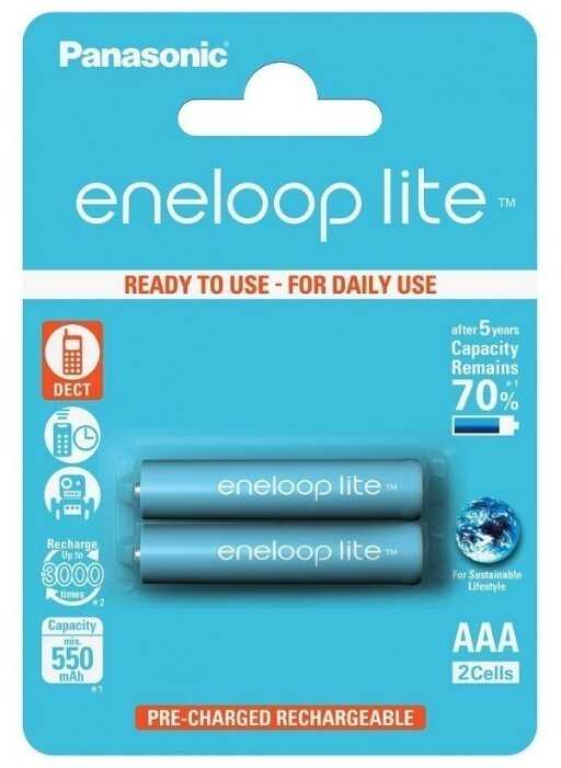 Аккумулятор Ni-Mh 550 мА·ч 1.2 В Panasonic eneloop lite AAA