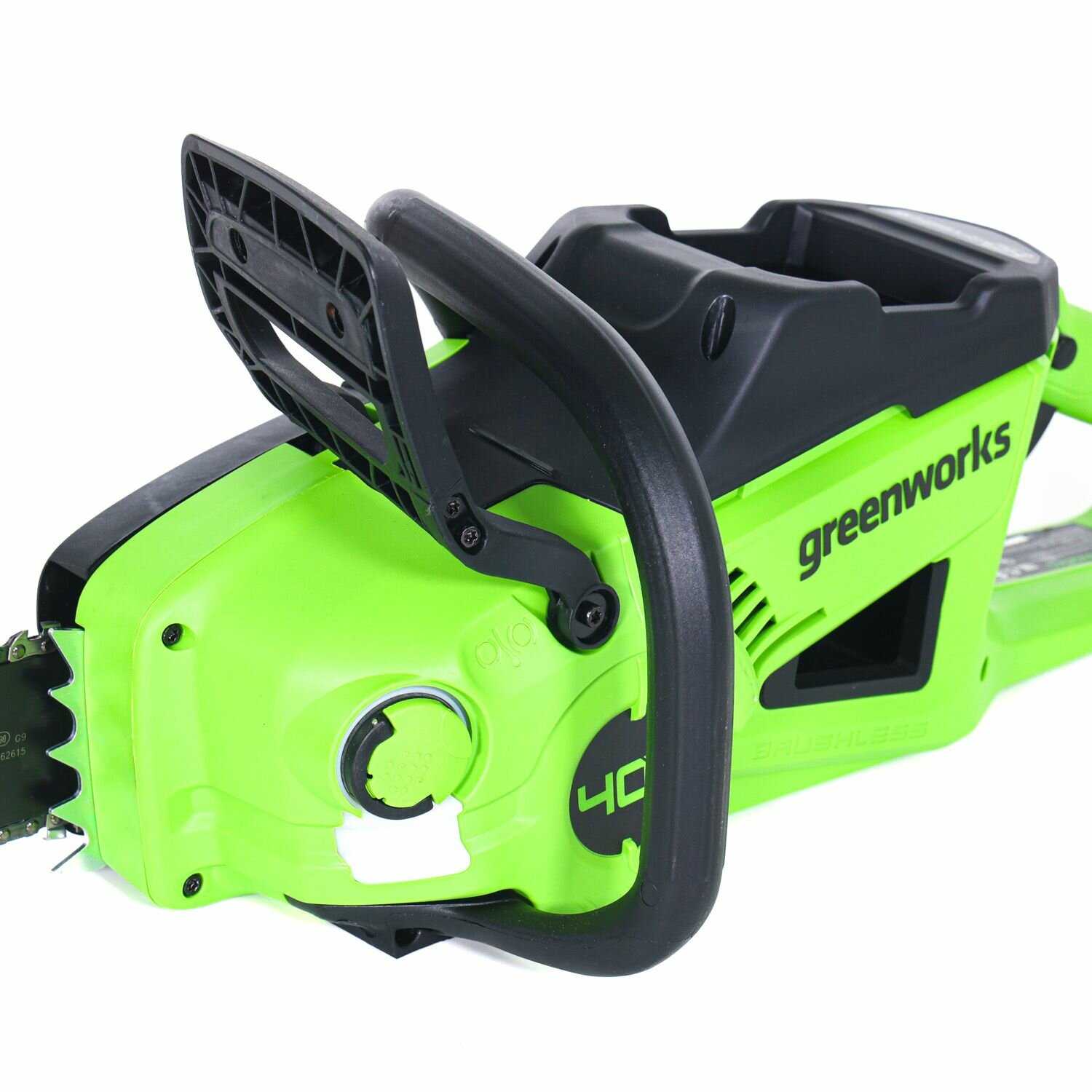 Цепная пила аккумуляторная Greenworks 2008807UB [40V, 40 см, 2000 Вт, бесщеточная, с 1хАКБ 4 Ач И ЗУ] фотография 2
