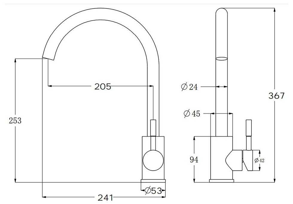 Смеситель для кухни 35к ESKO K45 