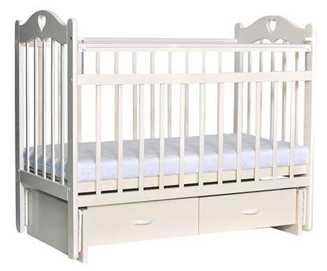 Кроватка everflo Love (ES-002), классическая, поперечный маятник фотография 3