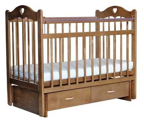 Кроватка everflo Love (ES-002), классическая, поперечный маятник фотография 4