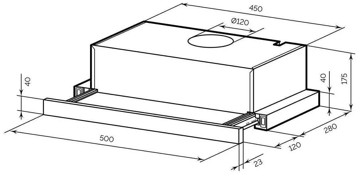 Встраиваемая кухонная вытяжка LEX HONVER G 500 фотография 7