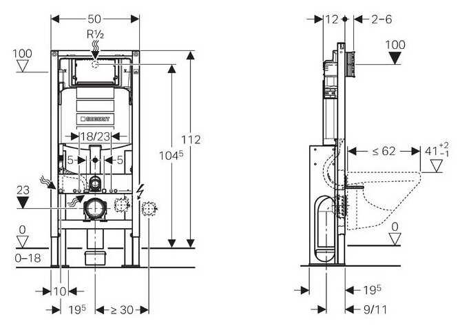 Рамная инсталляция GEBERIT Duofix (111.380.00.5) UP320 фотография 5