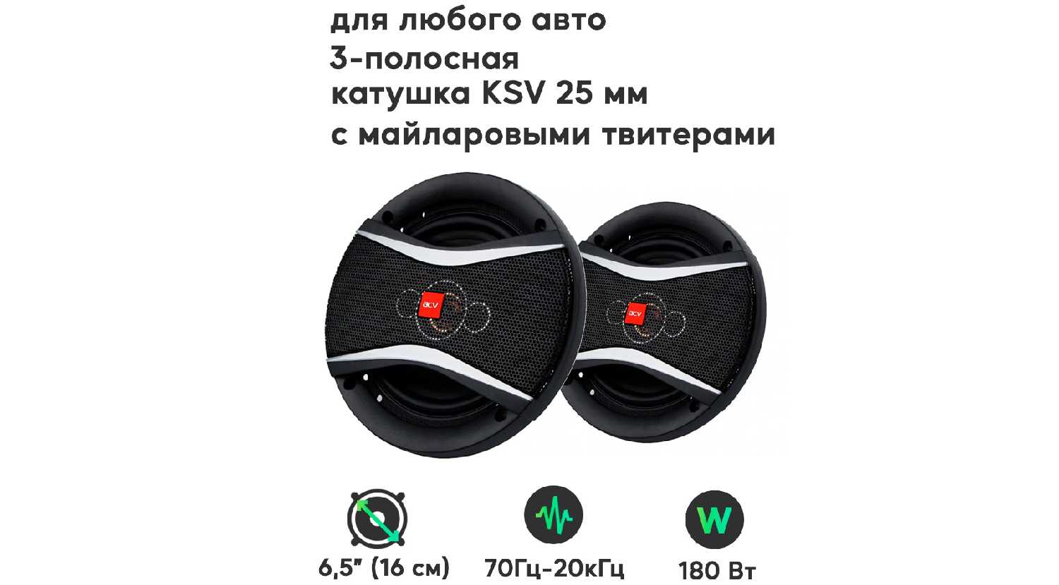 Динамики автомобильные ACV PI-623E фотография 8