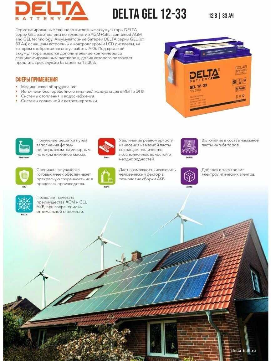 Аккумуляторная батарея DELTA Battery GEL 12-33 (12В) фотография 5