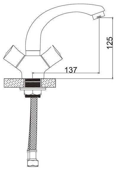 Смеситель для раковины (умывальника) Accoona H873 A89473, вентильный фотография 4