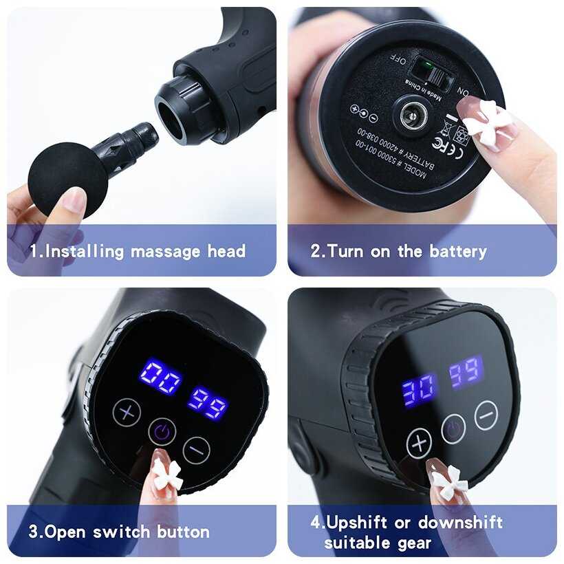 Перкуссионный массажер DQ Массажный пистолет DQ фотография 2