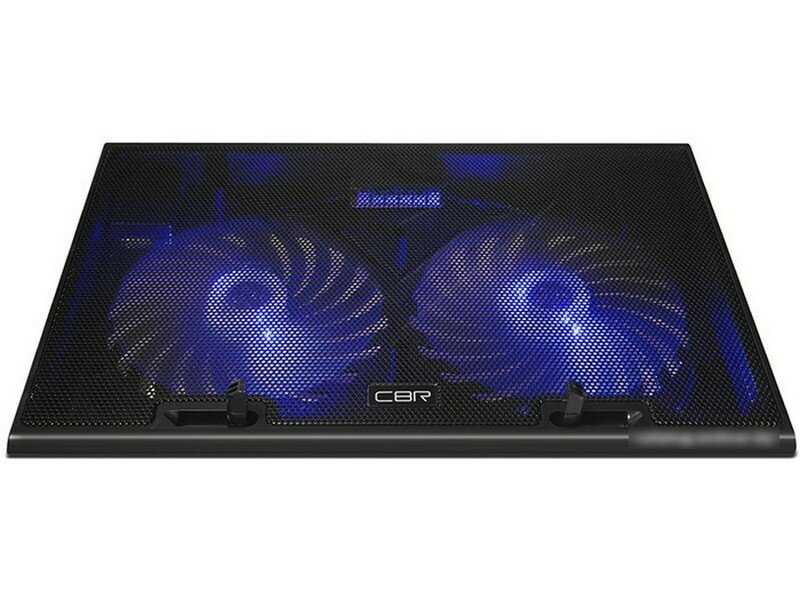 Охлаждающая подставка для ноутбука CBR CLP 17202 (390x270x25 мм, 2xUSB, вентиляторы 2150 мм, 20 CFM, LED) фотография 7