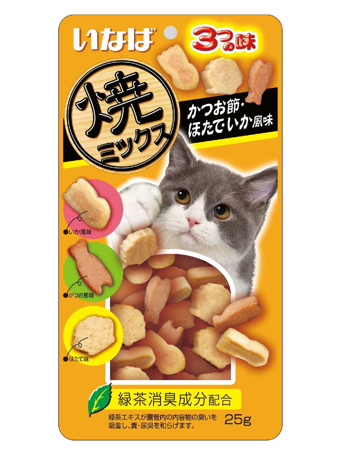 Лакомство INABA Yaki Miksu (Запеченное ассорти для кошек) фотография 3