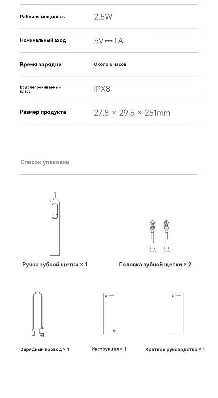 Электрическая зубная щетка Xiaomi Mijia Sonic Sweep Electric Toothbrush Pro (MES610) фотография 25