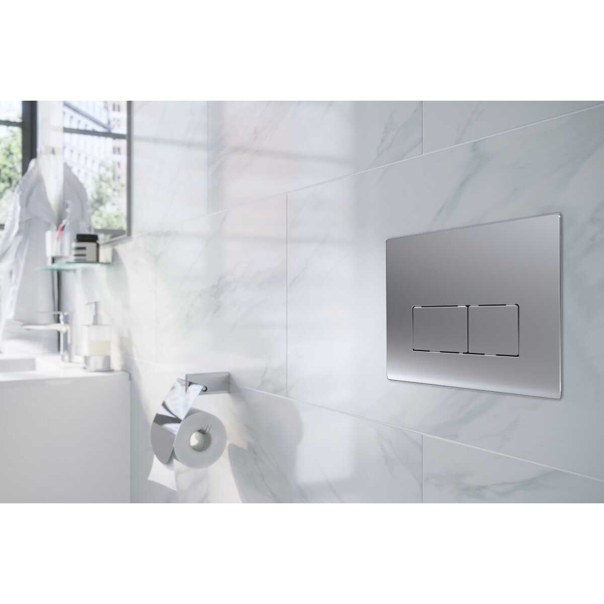 Кнопка смыва AZARIO Кнопка смыва двойная квадратная (AZ-8200-0090/AZ-P58-0130) фотография 2