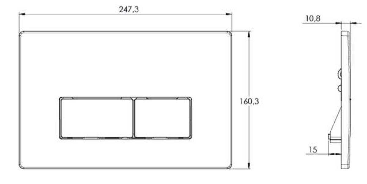 Кнопка смыва AZARIO Кнопка смыва двойная квадратная (AZ-8200-0090/AZ-P58-0130) фотография 3