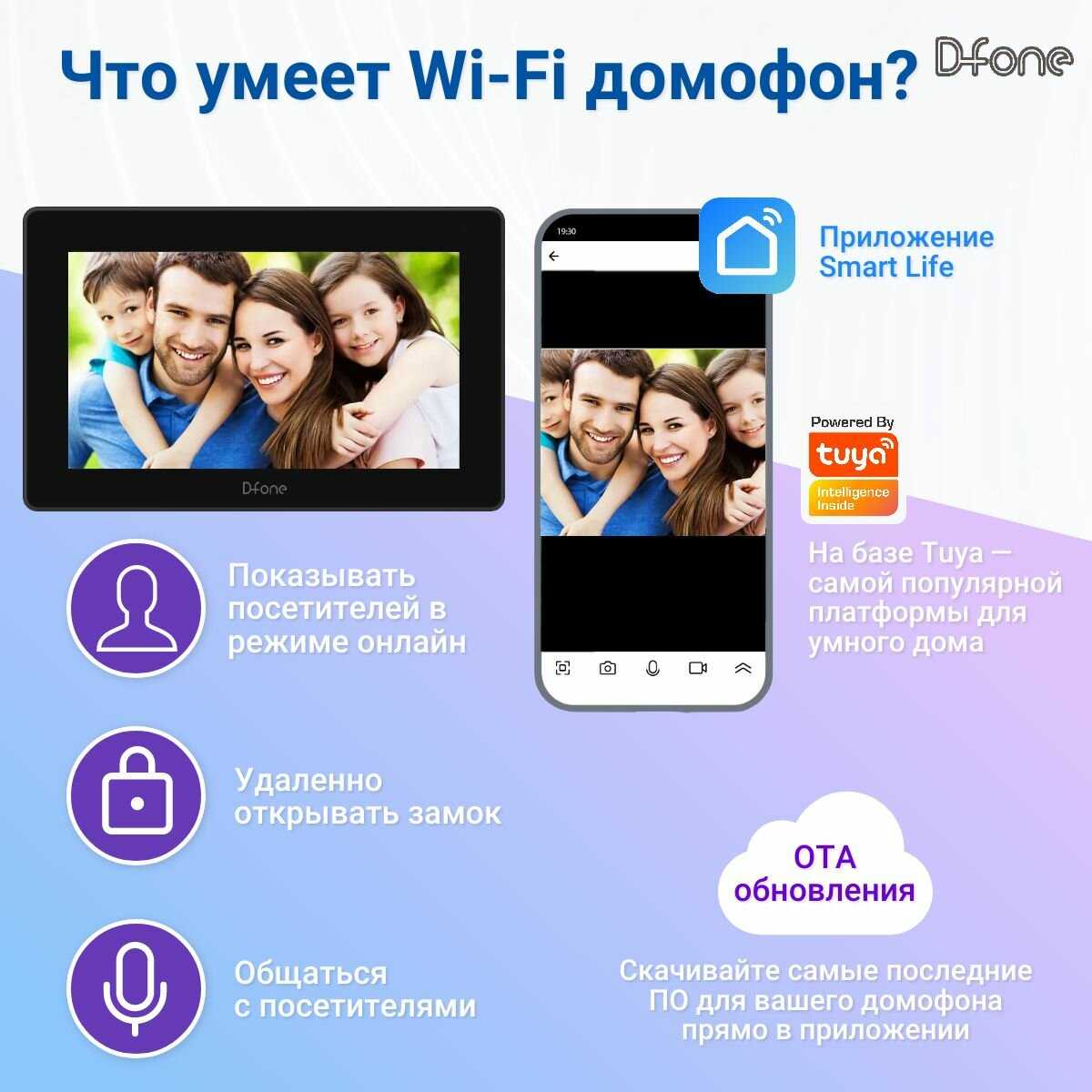 Комплект видеодомофона D-fone Smart 7 Kit (состав: монитор Smart 7 + панель Bell 20 Графит) фотография 16