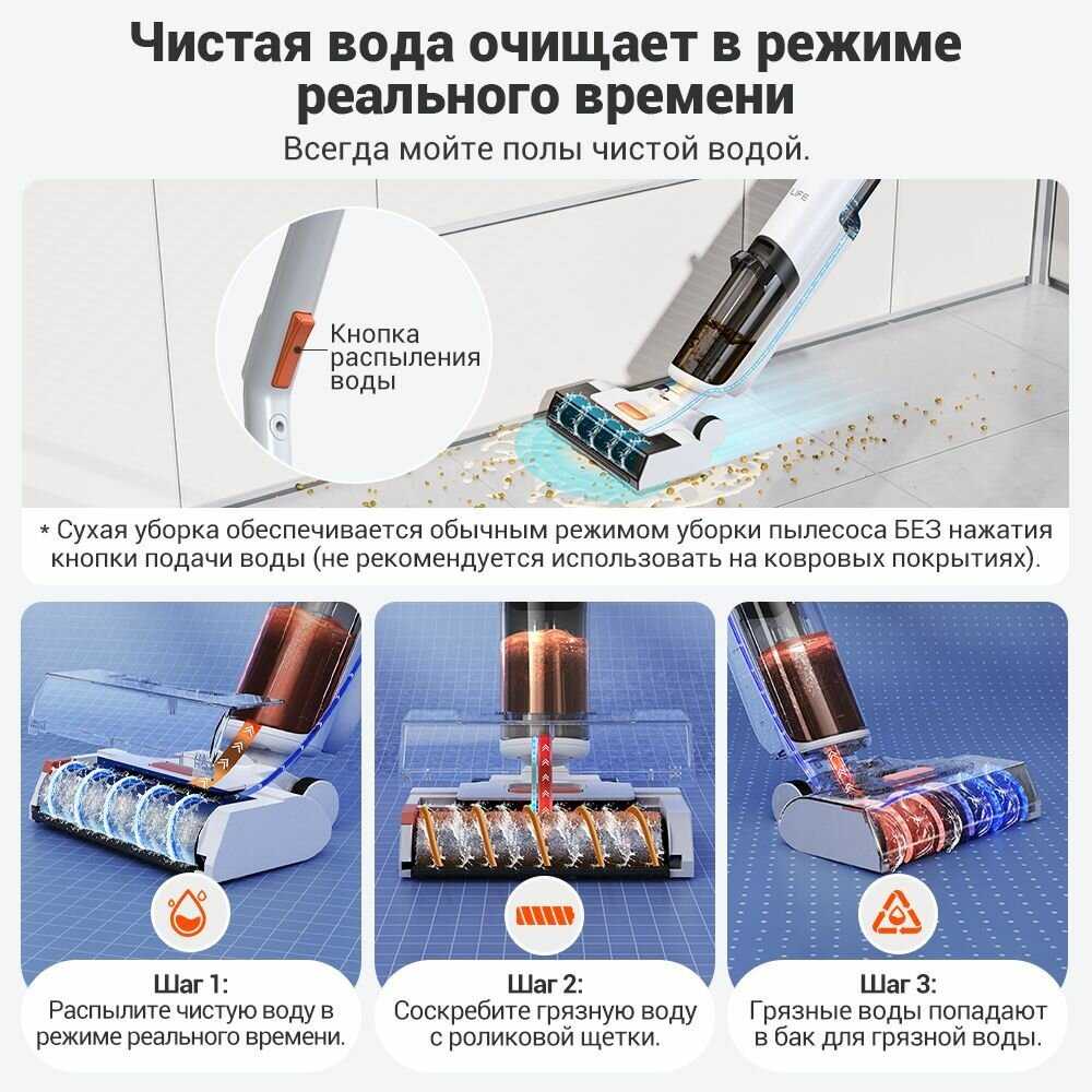 Пылесос ILIFE Вертикальный моющий беспроводной пылесос фотография 18