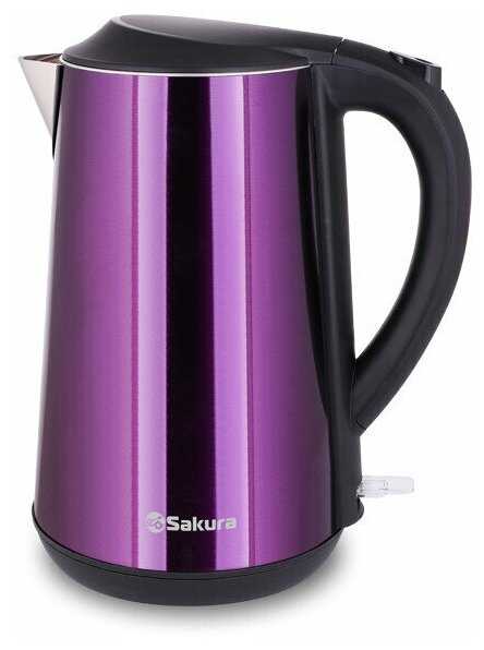 Чайник электрический Sakura SA-2156MP, 1.8 л, двухслойный корпус, 1800 Вт, фиолетовый