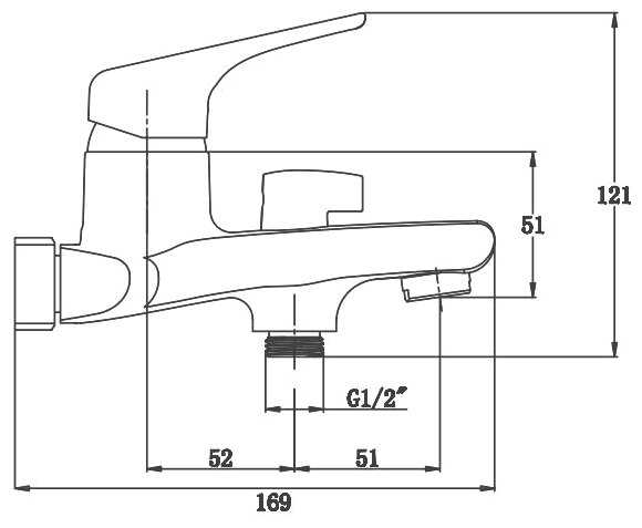 Смеситель для душа KAISER Eco 00022, рычажный фотография 1