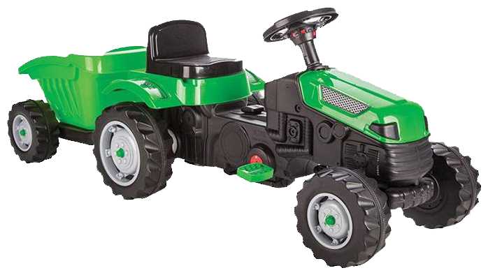 Педальная машина Tractor с прицепом Pilsan Green/Зеленый (3-8лет) фотография 1
