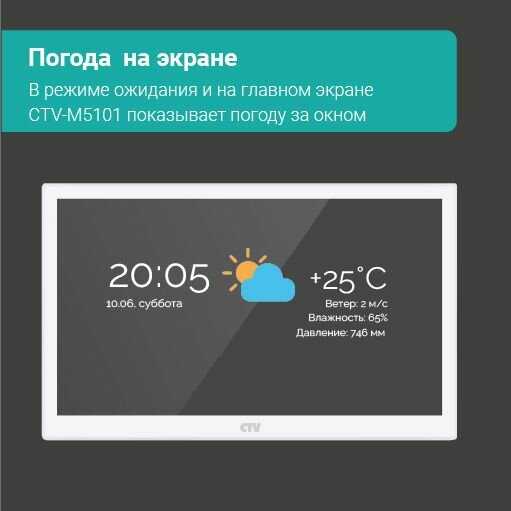 Монитор видеодомофона CTV M5101 с Wi-Fi фотография 5
