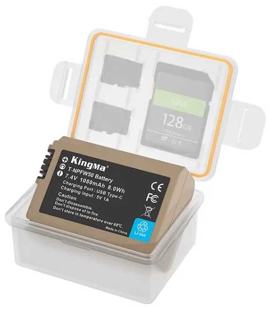 Аккумулятор KingMa NP-FW50 [Type-C, 1080mAh] фотография 1